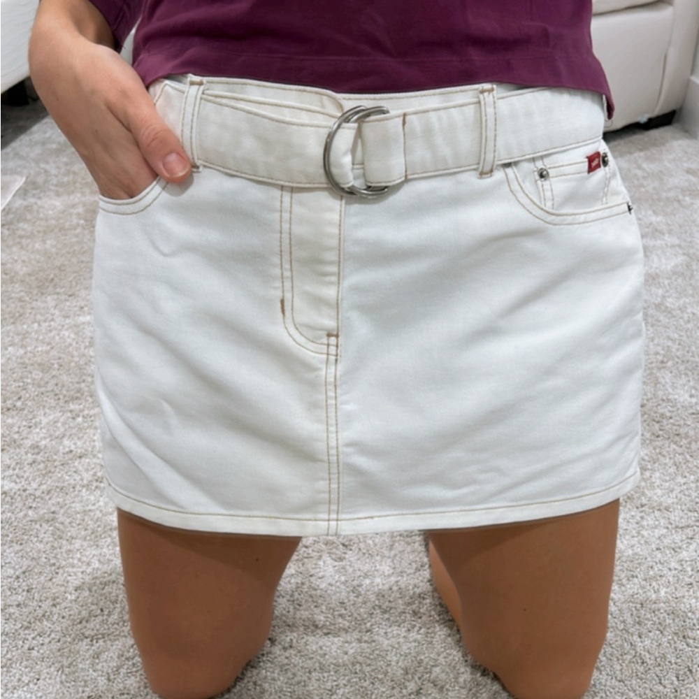 Vintage white denim hollister mini skirt